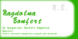 magdolna bonfert business card